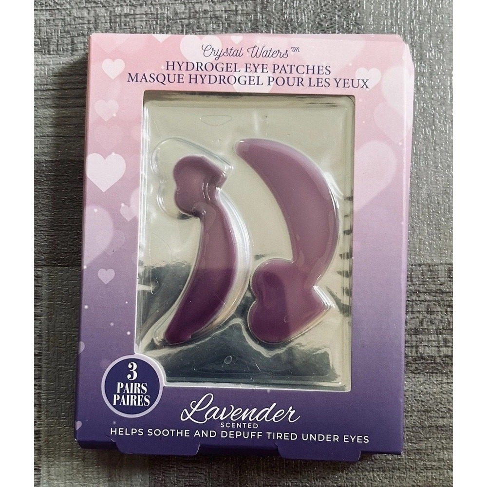 Crystal Waters Lavender Hydrogel Under-Eye Patches 3 Pairs Depuff Soothing